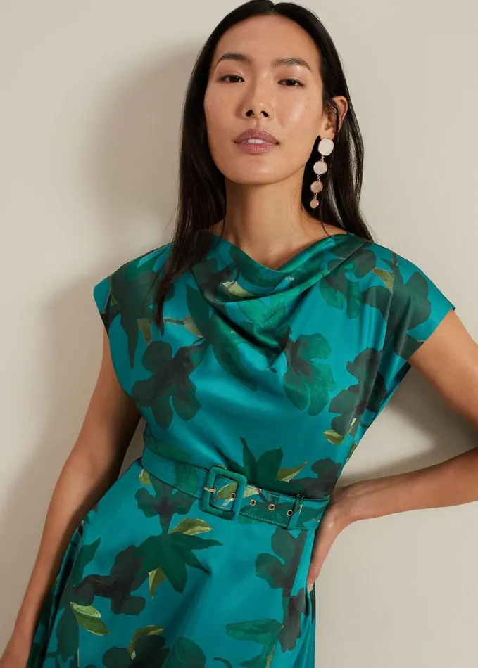 Phase Eight Sabrianna Print Midi Dress Multicoloured Women Dresses