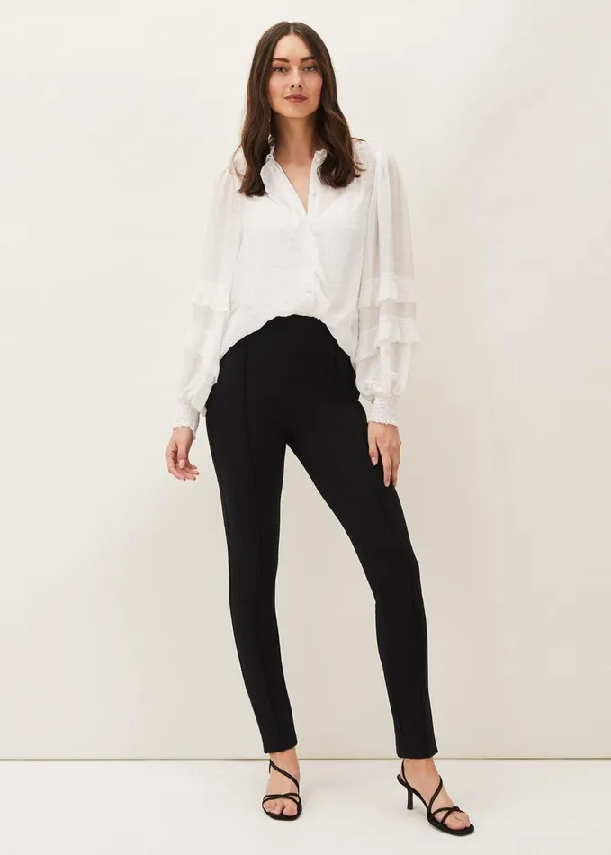 Phase Eight Sabrina Zip Hem Ponte Trousers Black Women Trousers