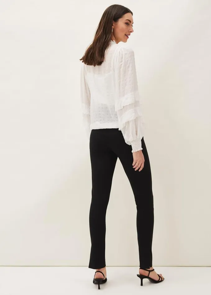 Phase Eight Sabrina Zip Hem Ponte Trousers Black Women Trousers