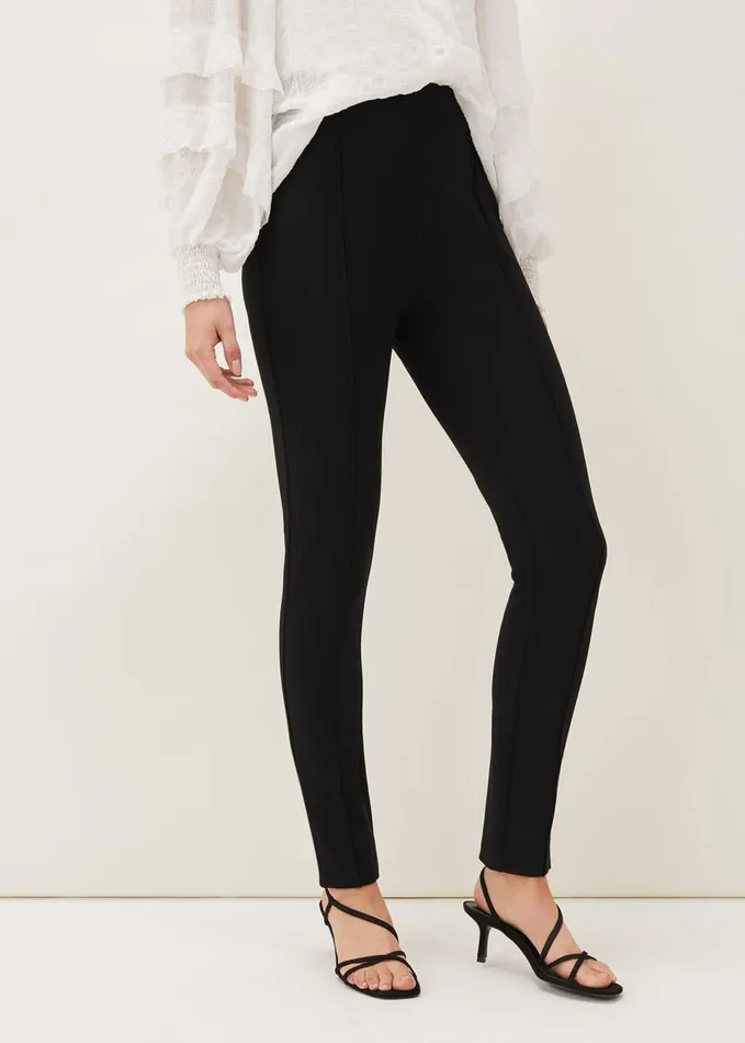 Phase Eight Sabrina Zip Hem Ponte Trousers Black Women Trousers