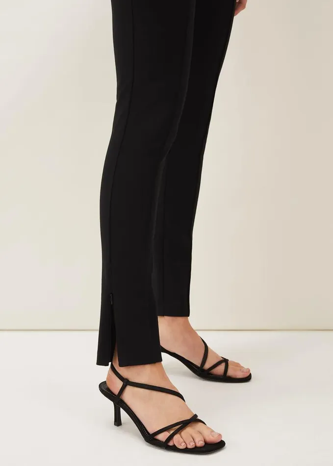 Phase Eight Sabrina Zip Hem Ponte Trousers Black Women Trousers