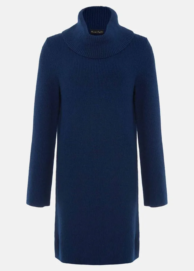 Phase Eight Saffie Cosy Ribbed Sleeve Knit Dress Dark Teal Women Dresses