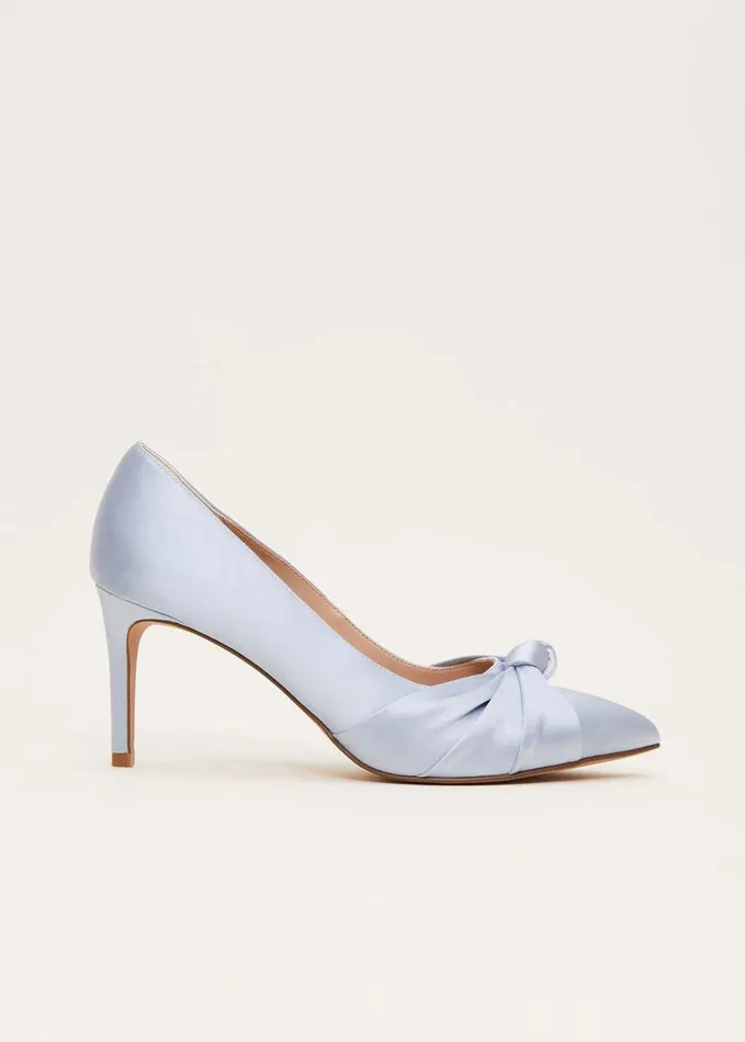 Phase Eight Satin Knot Front Court Shoe Cornflower Women Occasion Shoes