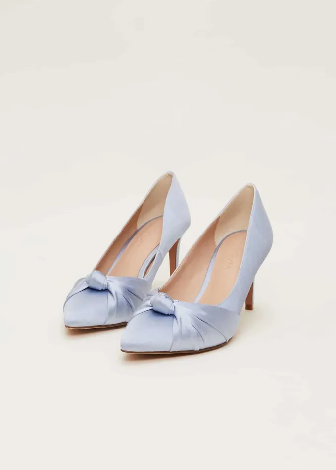 Phase Eight Satin Knot Front Court Shoe Cornflower Women Occasion Shoes