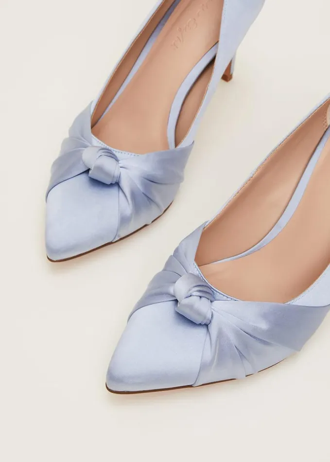 Phase Eight Satin Knot Front Court Shoe Cornflower Women Occasion Shoes