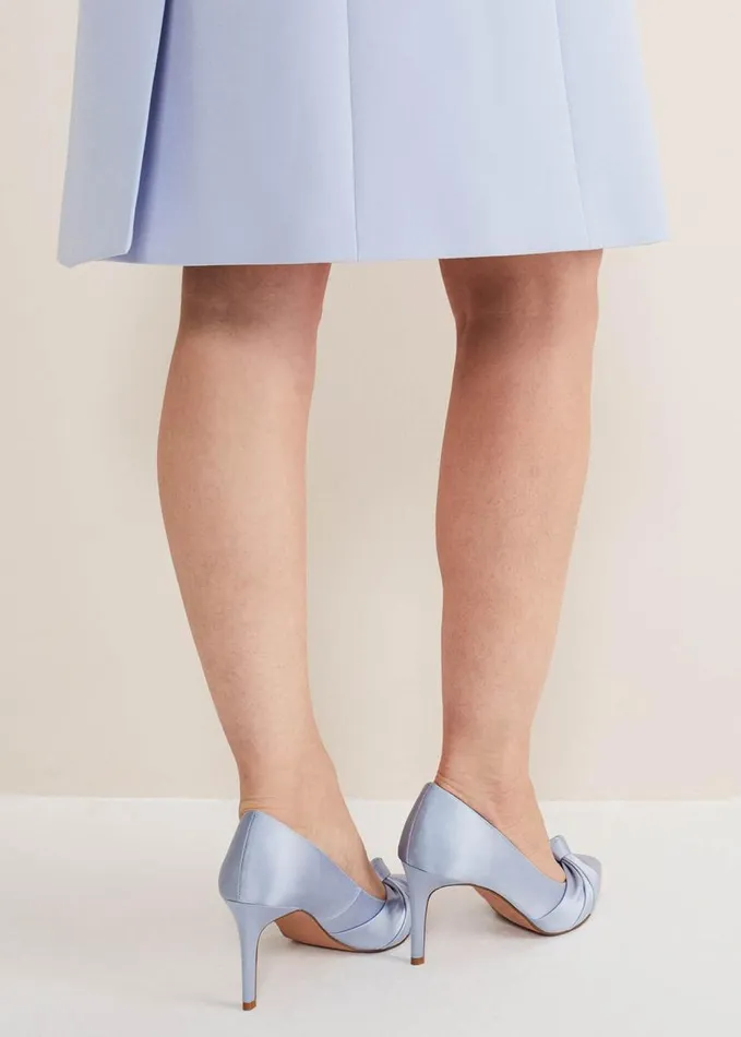 Phase Eight Satin Knot Front Court Shoe Cornflower Women Occasion Shoes