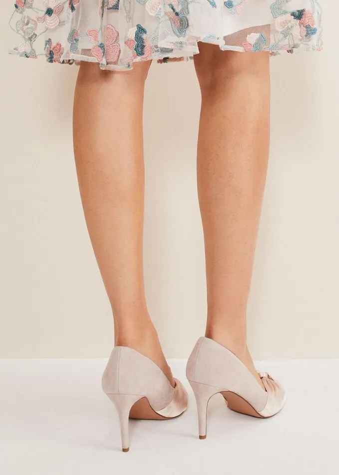 Phase Eight Satin Twist Peeptoe Shoe Latte Women Occasion Shoes