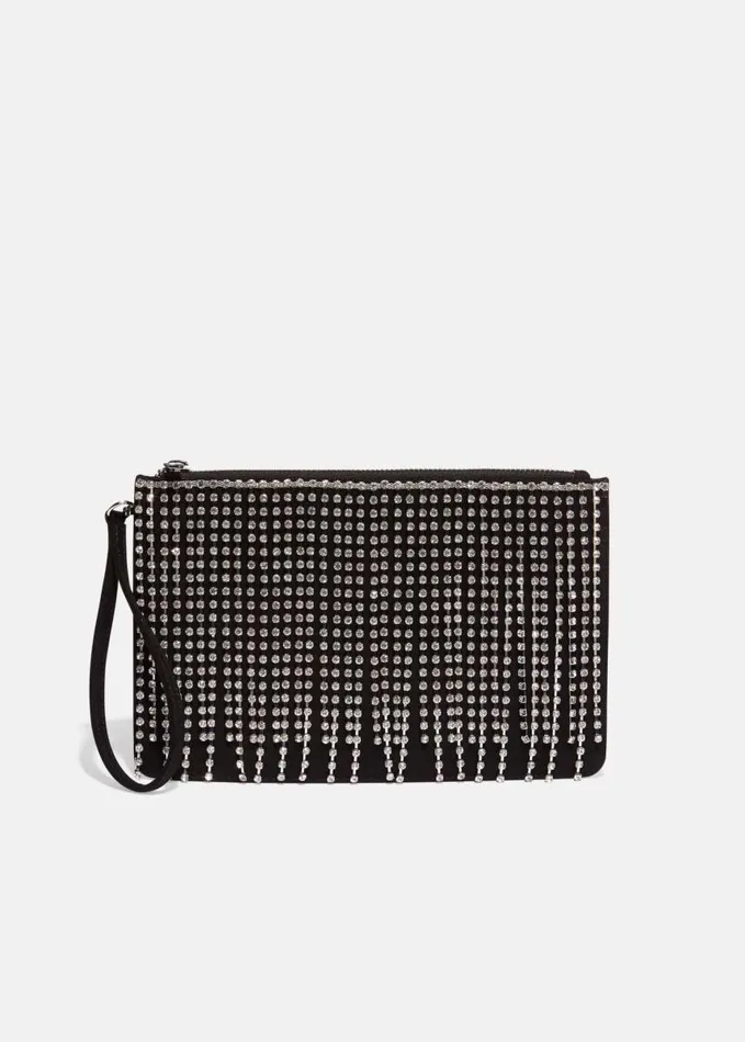 Phase Eight Shae Sparkle Tassel Clutch Bag Black Women Bags and Clutches