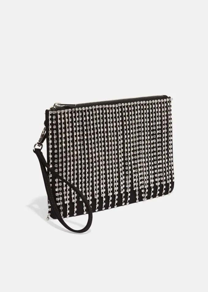 Phase Eight Shae Sparkle Tassel Clutch Bag Black Women Bags and Clutches