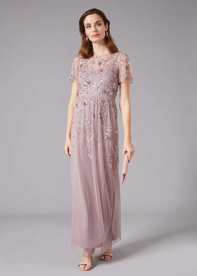 Phase Eight Shirin Embellished Maxi Dress Soft Lilac Women Dresses