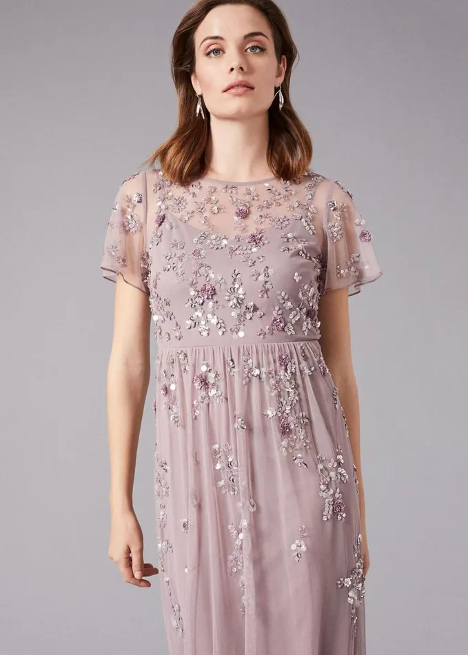 Phase Eight Shirin Embellished Maxi Dress Soft Lilac Women Dresses