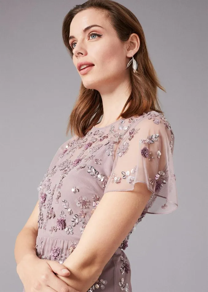 Phase Eight Shirin Embellished Maxi Dress Soft Lilac Women Dresses