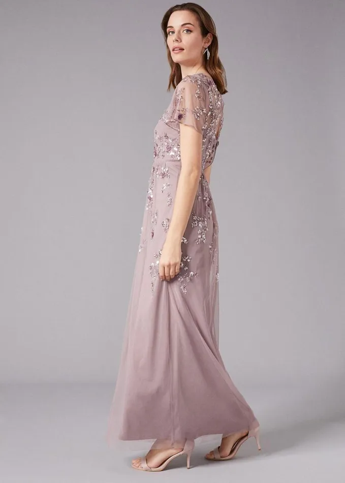 Phase Eight Shirin Embellished Maxi Dress Soft Lilac Women Dresses
