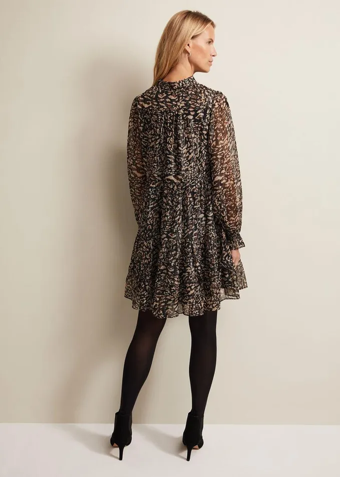 Phase Eight Shreya Leopard Swing Mini Dress Neutral Women Dresses