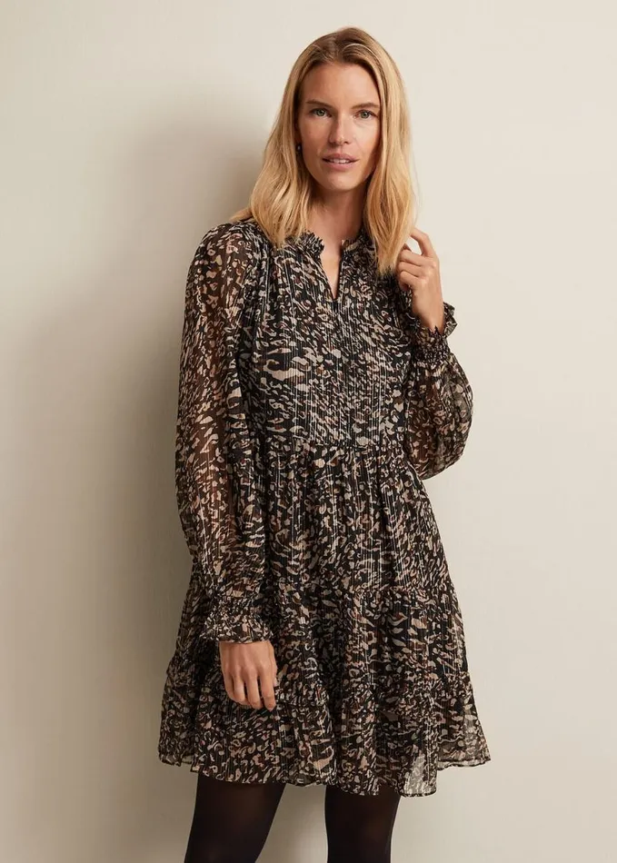 Phase Eight Shreya Leopard Swing Mini Dress Neutral Women Dresses
