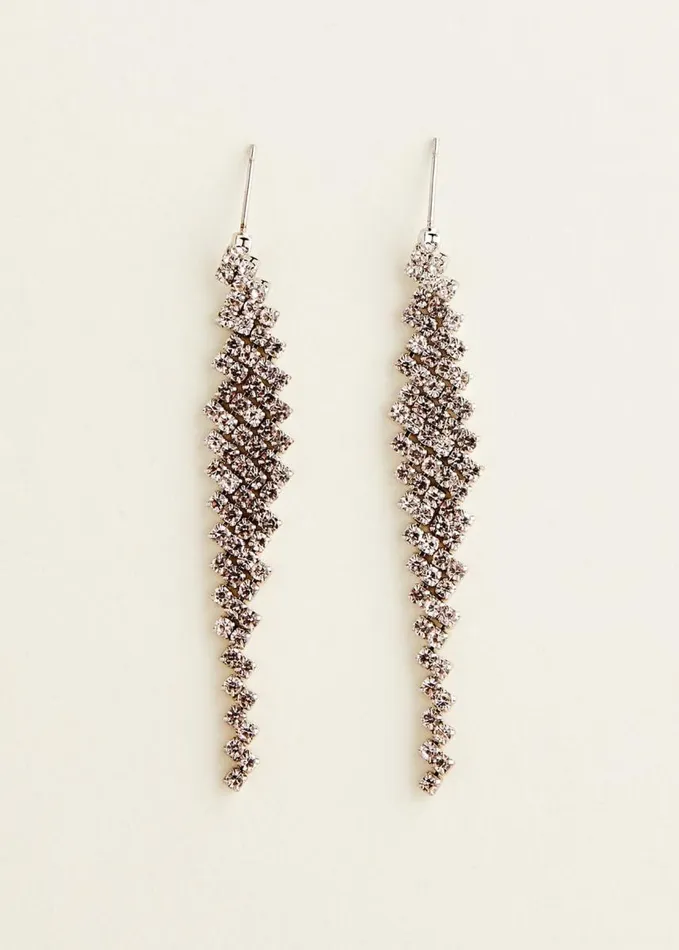 Phase Eight Silver Graduated Stone Drop Earrings Silver Women Jewellery
