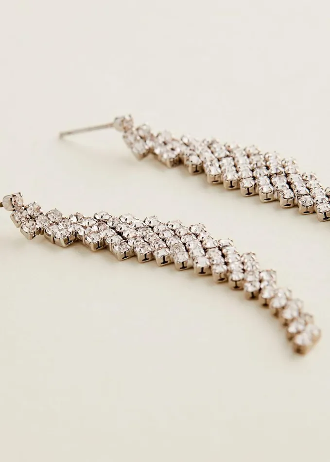 Phase Eight Silver Graduated Stone Drop Earrings Silver Women Jewellery