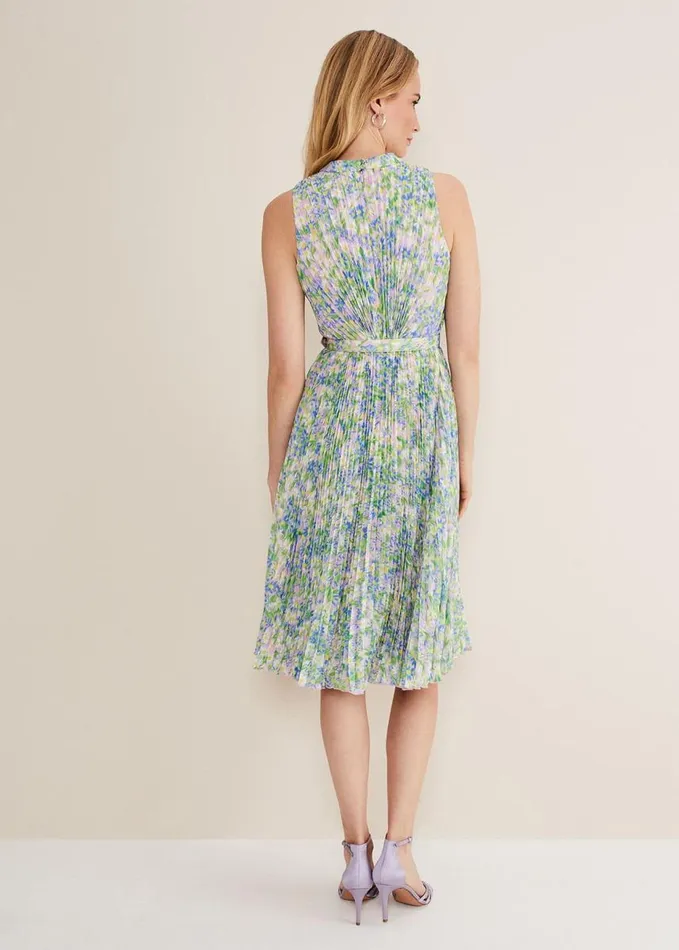 Phase Eight Simara Daisy Pleated Midi Dress Multicoloured Women Dresses