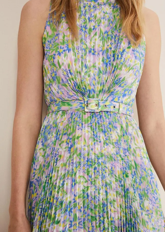 Phase Eight Simara Daisy Pleated Midi Dress Multicoloured Women Dresses