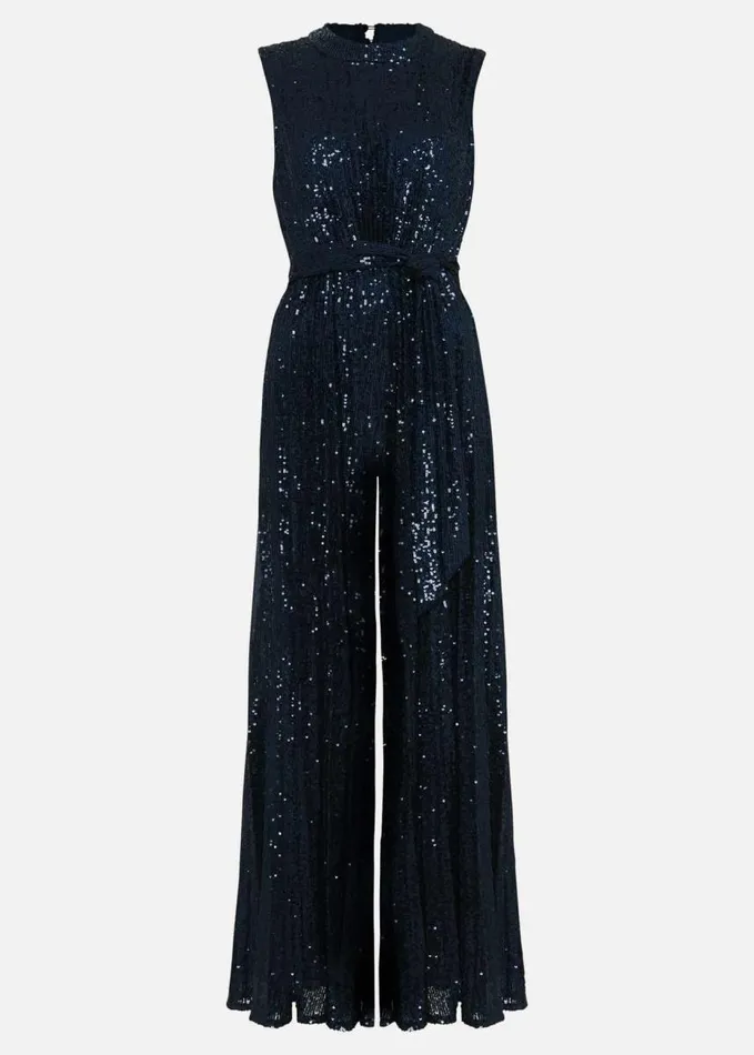 Phase Eight Simara Teal Sequin Jumpsuit Teal Women Dresses