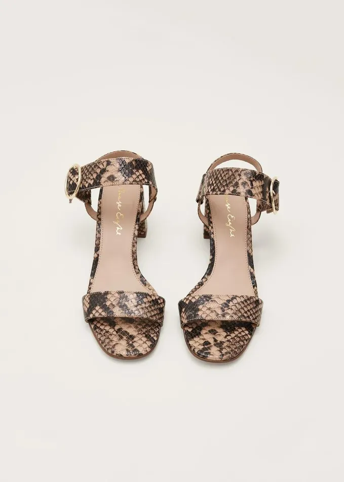 Phase Eight Snake Skin Leather Buckle Sandals Snake Women Heels