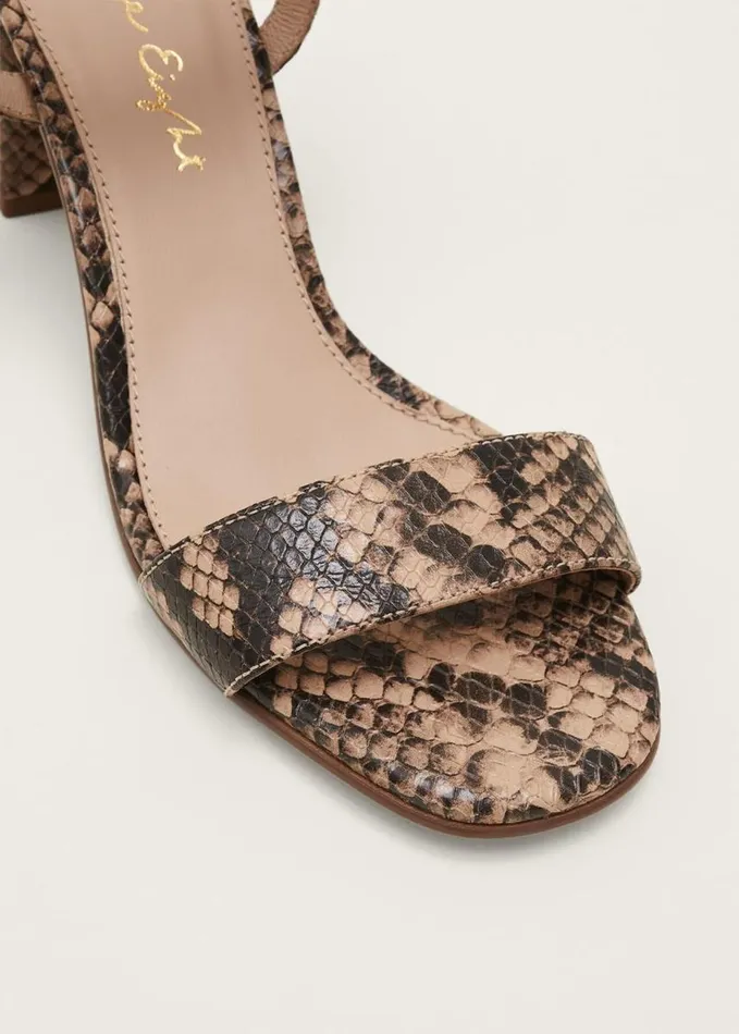Phase Eight Snake Skin Leather Buckle Sandals Snake Women Heels