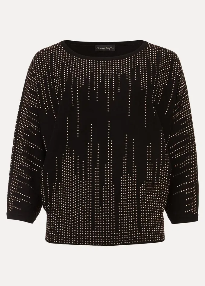 Phase Eight Sophian Embellished Fine Knit Jumper Rose Gold Women Knitwear