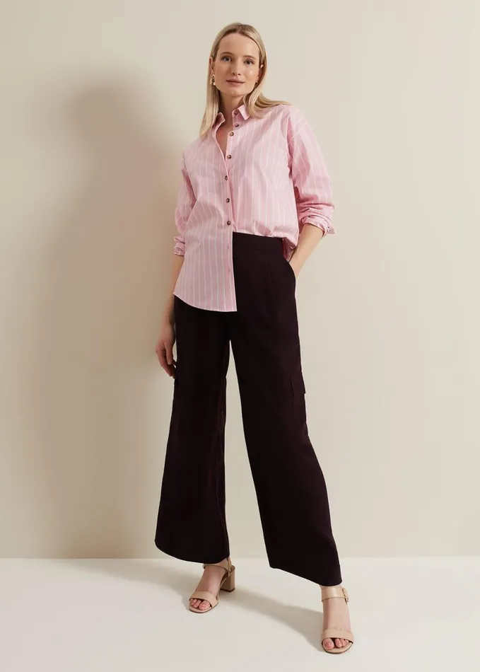 Phase Eight Stripe Shirt Pink Women Shirts and Blouses