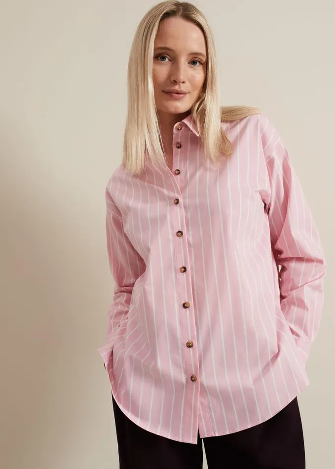 Phase Eight Stripe Shirt Pink Women Shirts and Blouses