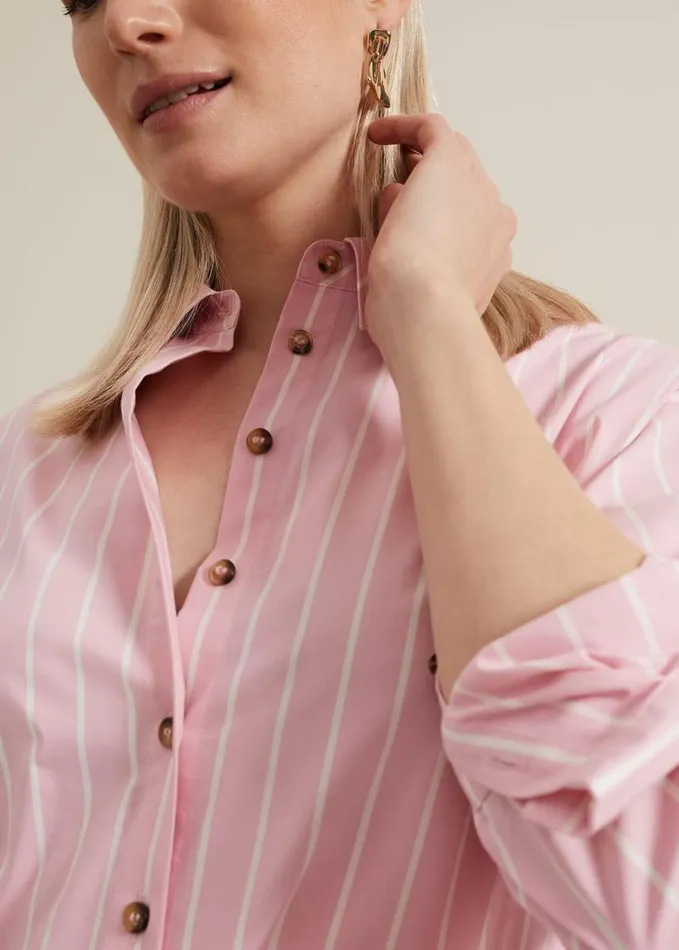 Phase Eight Stripe Shirt Pink Women Shirts and Blouses
