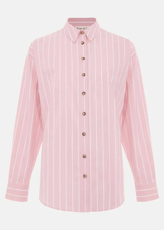 Phase Eight Stripe Shirt Pink Women Shirts and Blouses
