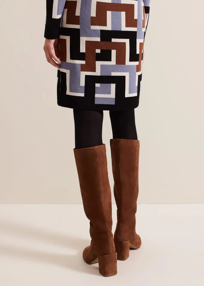 Phase Eight Tan Suede Block Heel Knee Boot Tan Women Boots