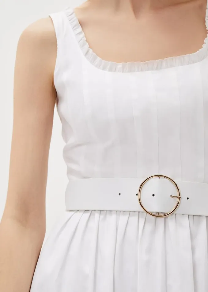 Phase Eight Tanya Cotton Belted Midaxi Dress White Women Dresses