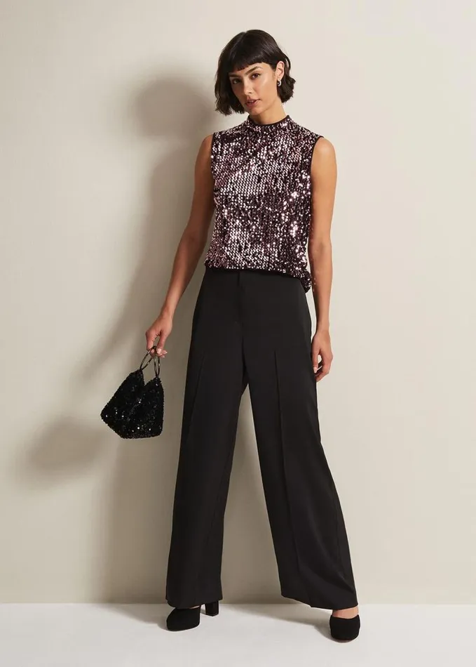 Phase Eight Tasha Sequin Top Pink Women Tops and TShirts