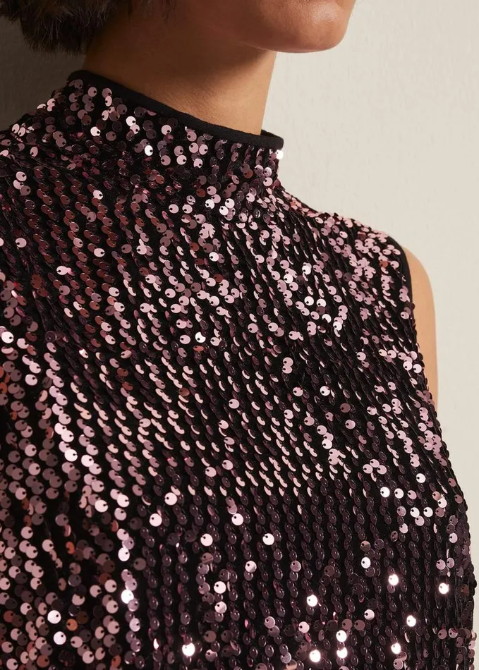 Phase Eight Tasha Sequin Top Pink Women Tops and TShirts