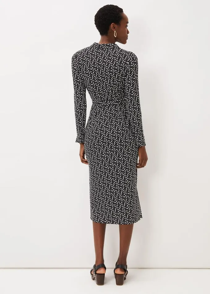 Phase Eight Teigan Abstract Print Midi Dress Blackivory Women Dresses