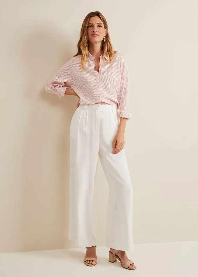 Phase Eight Tyla White Wide Leg Trousers White Women Trousers