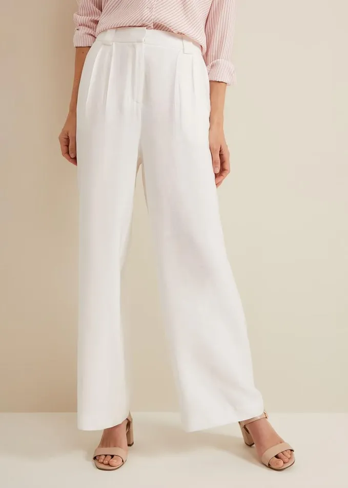 Phase Eight Tyla White Wide Leg Trousers White Women Trousers