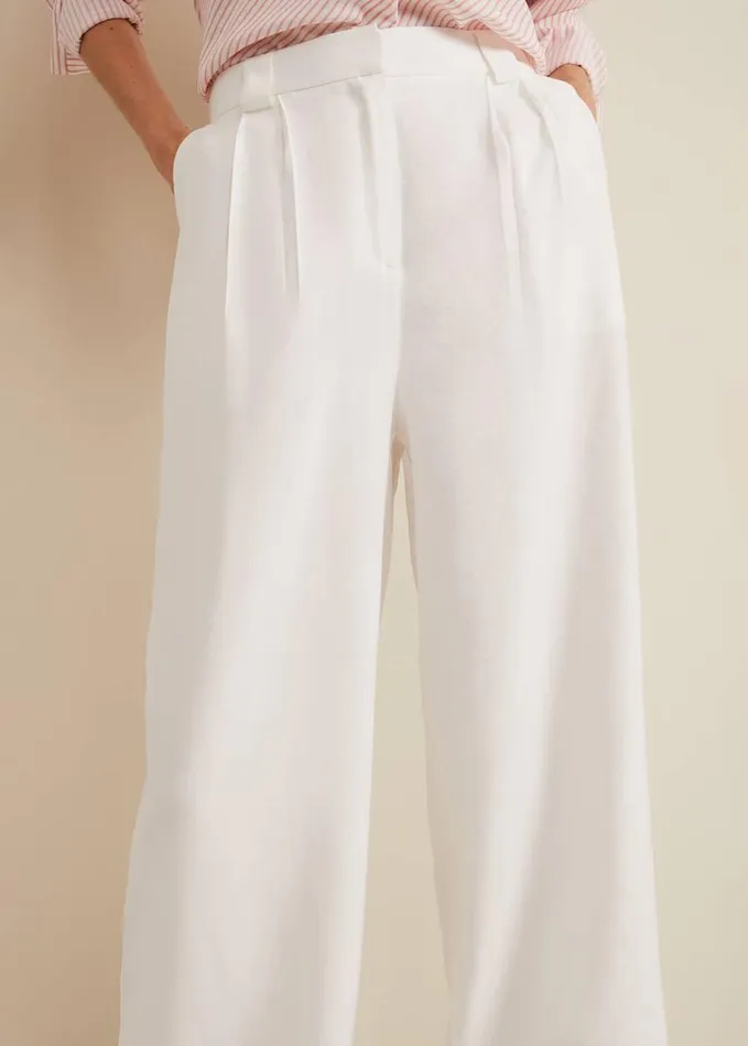 Phase Eight Tyla White Wide Leg Trousers White Women Trousers