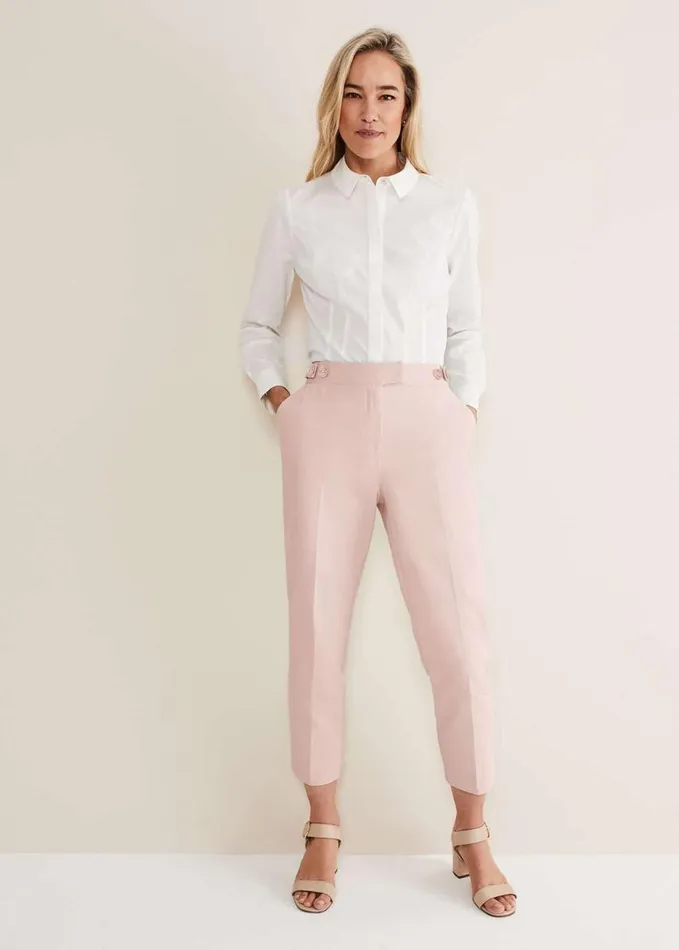 Phase Eight Ulrica Straight Leg Trousers Pale Pink Women Trousers