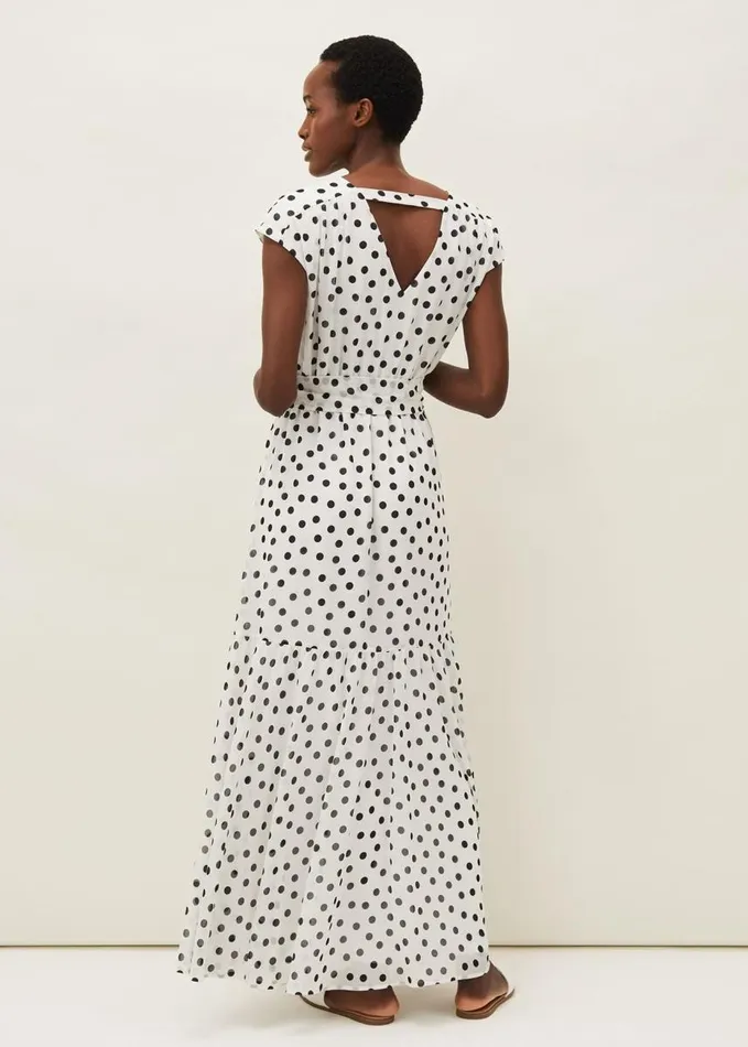 Phase Eight Verena Spot Maxi Dress Whiteblack Women Dresses