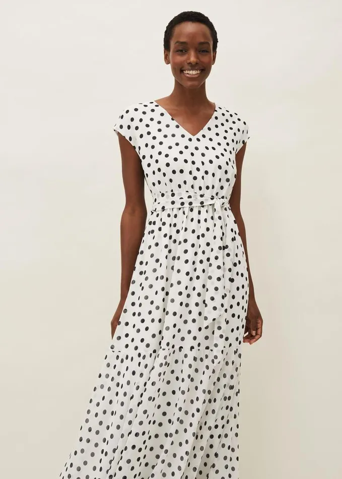Phase Eight Verena Spot Maxi Dress Whiteblack Women Dresses
