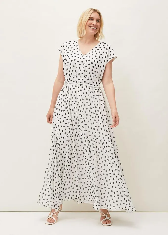 Phase Eight Verena Spot Maxi Dress Whiteblack Women Dresses