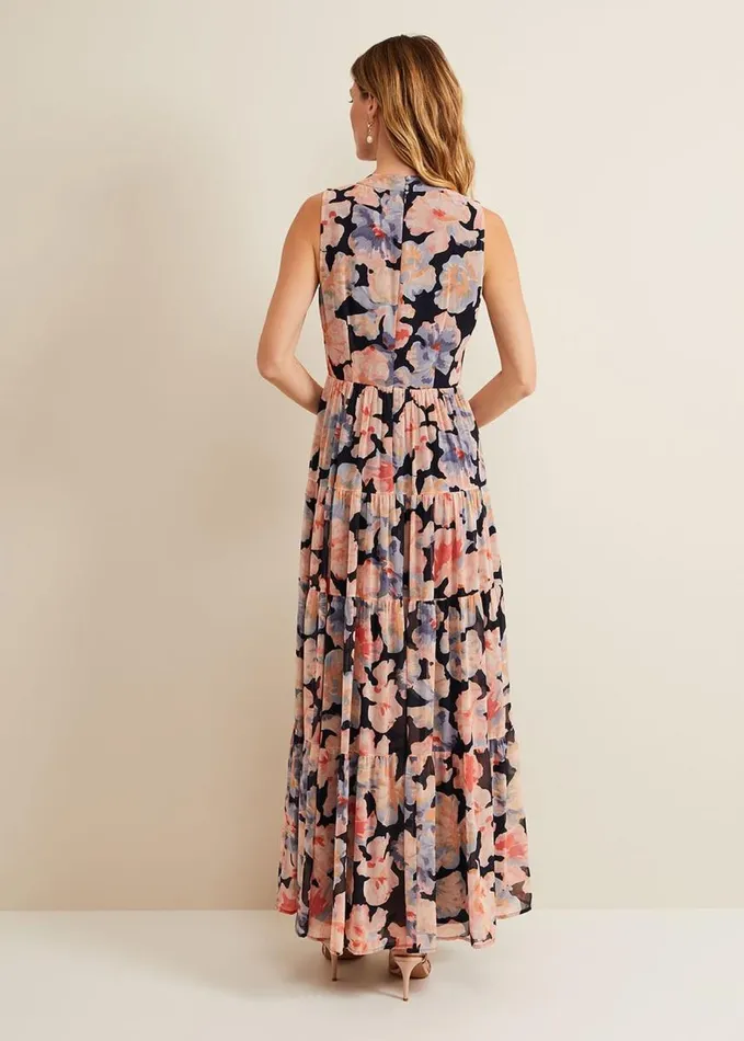 Phase Eight Vora Printed Tiered Maxi Dress Multicoloured Women Dresses