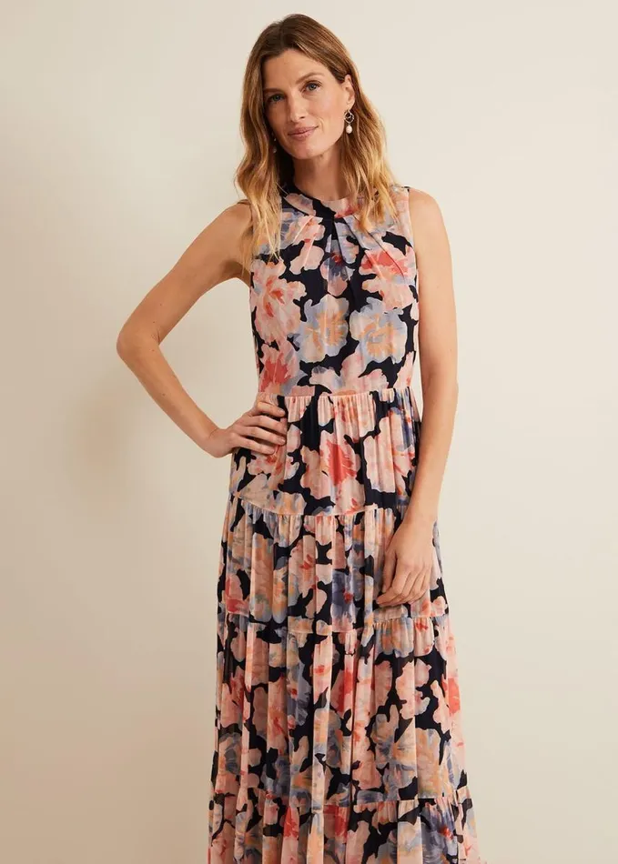 Phase Eight Vora Printed Tiered Maxi Dress Multicoloured Women Dresses