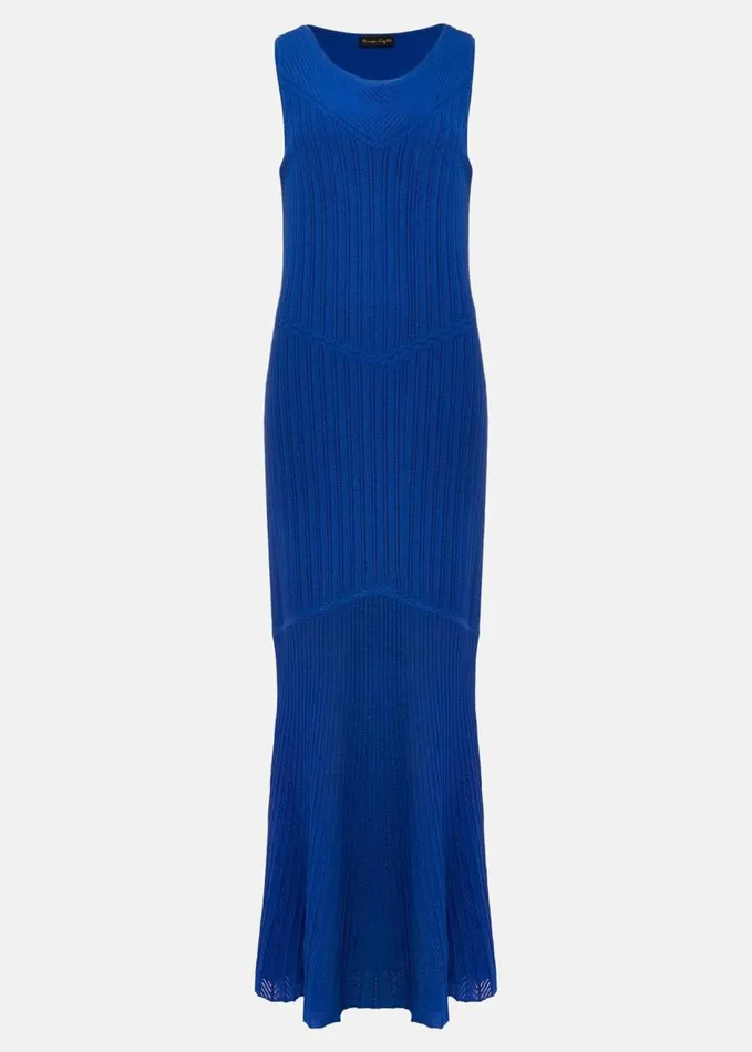 Phase Eight Willow Knitted Pointelle Maxi Dress Cobalt Women Dresses