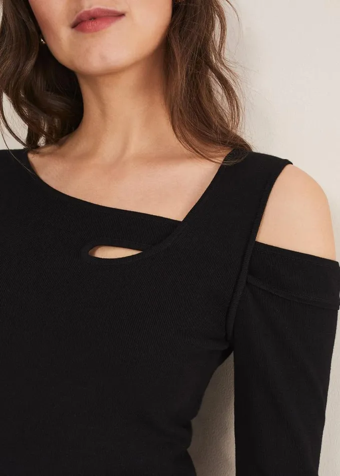 Phase Eight Wren Cut Out Knit Black Women Knitwear