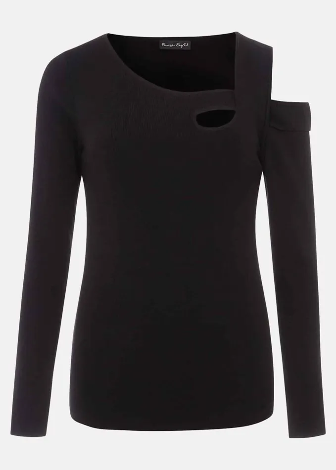 Phase Eight Wren Cut Out Knit Black Women Knitwear