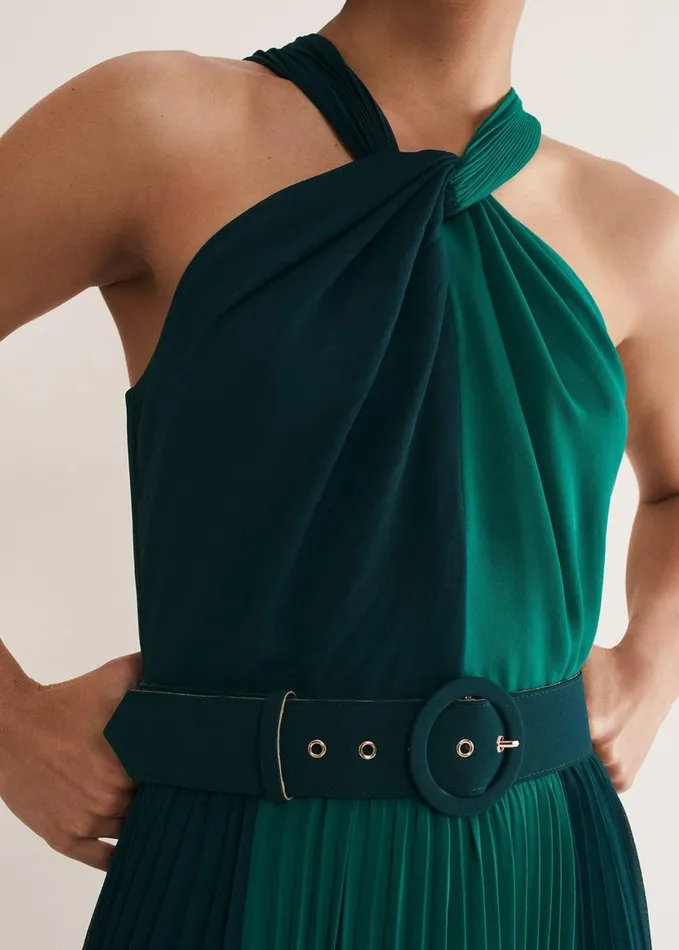 Phase Eight Xenia Pleated Midi Dress Bright Green Women Dresses