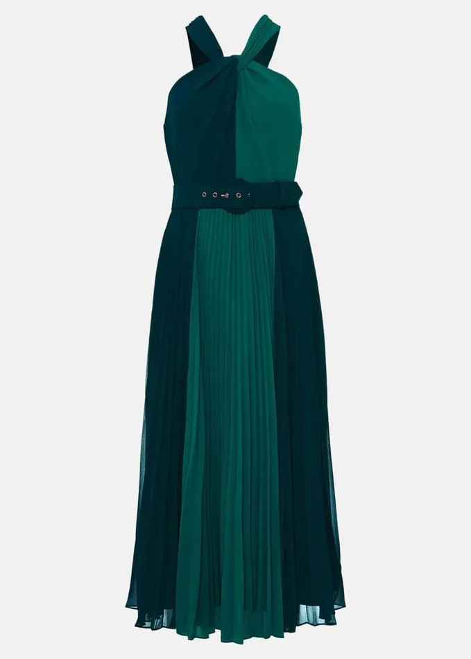 Phase Eight Xenia Pleated Midi Dress Bright Green Women Dresses